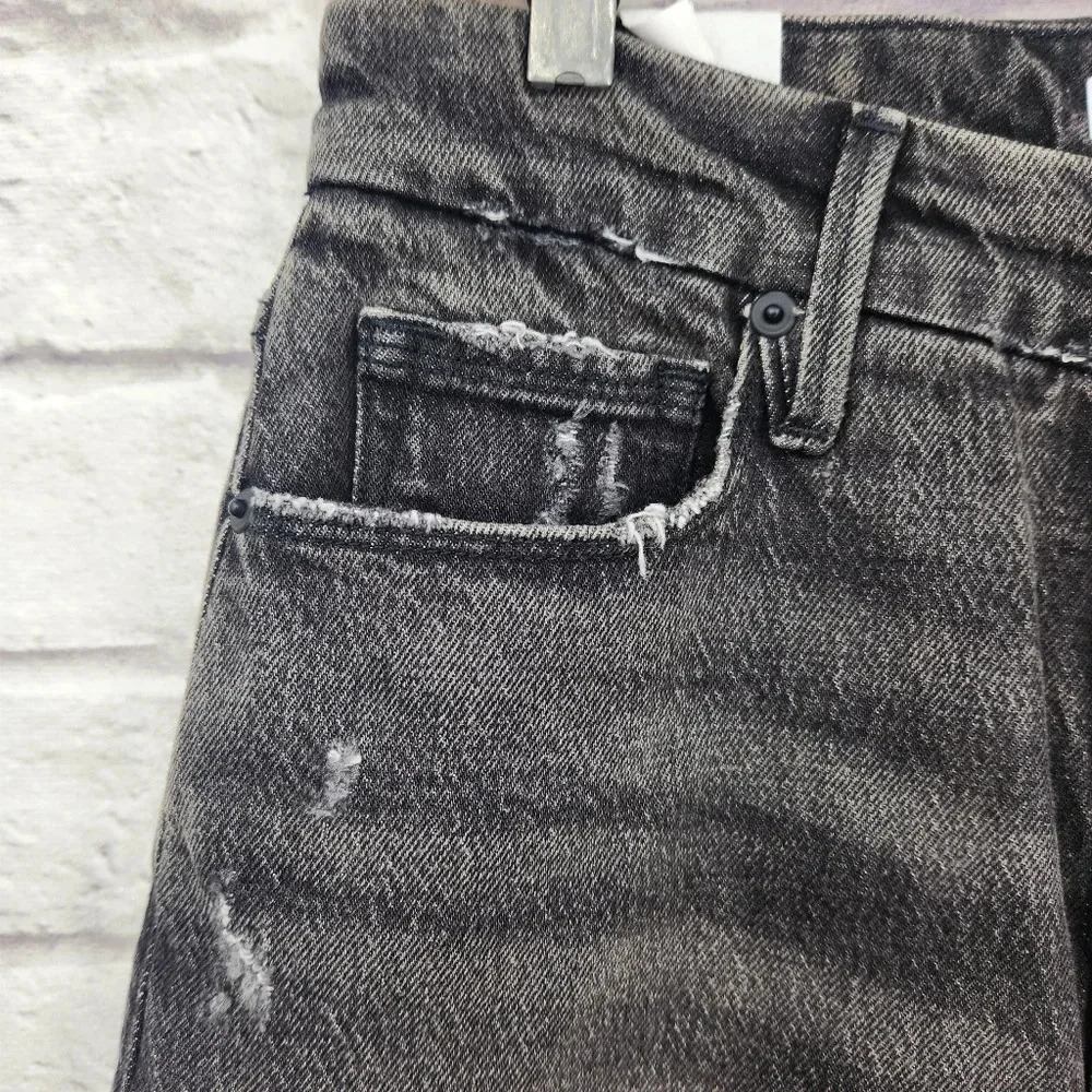 Good American Good Girlfriend High Rise Black Wash Loose in the Leg NWT Jeans 00 - Picture 4 of 15